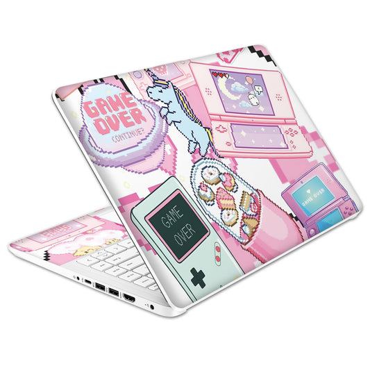 Laptop Skin Decal HP 14" - Kawaii Pixel Laptop Cover Sticker No Cutting Required, No Bubble, Waterproof, Scratch Resistant - Including Wide Screen and Wrist Pad