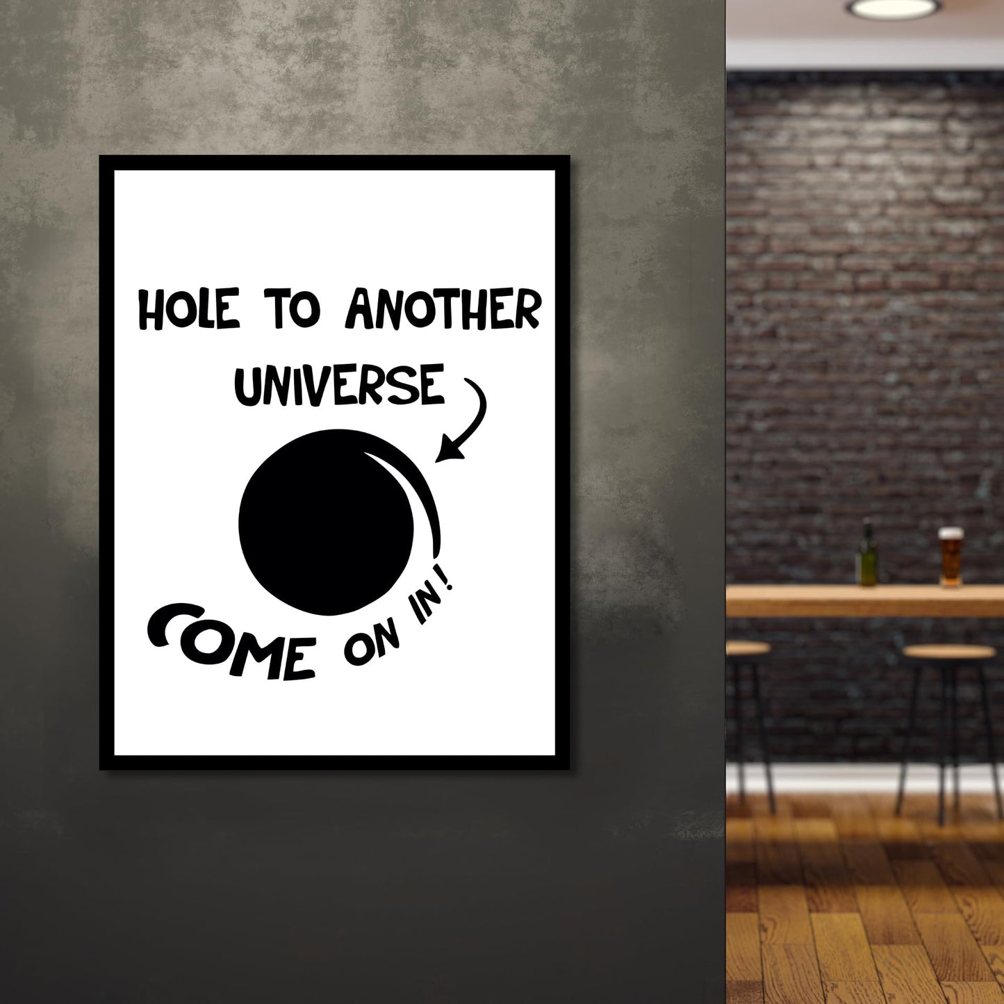 HK Studio Space Decor Poster Wall Art - Hole To Another Universe Space Themed Bedroom Decor