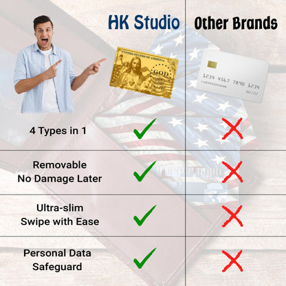 Credit Card Skin, Jesus Gold Card, 4 Pcs in 1 - Debit Card Skin, Bank, EBT, Metro, Key Card - Removable, Credit Card Sticker