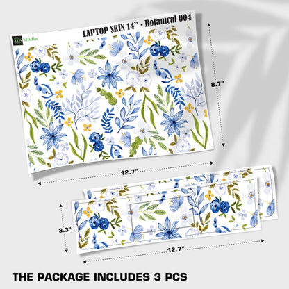 Laptop Skin Decal HP 14" - Botanical, Laptop Cover Sticker, No Cutting Required, No Bubble, Waterproof, Scratch Resistant - Including Wide Screen and Wrist Pad