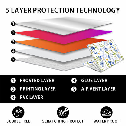 Laptop Skin Decal HP 14" - Botanical, Laptop Cover Sticker, No Cutting Required, No Bubble, Waterproof, Scratch Resistant - Including Wide Screen and Wrist Pad