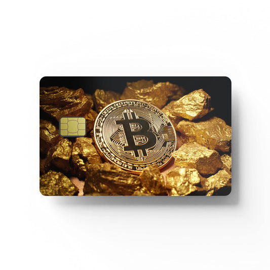 HK Studio Card Skin Sticker Bitcoin for EBT, Key, Transportation, Debit, Credit Card Skin - Covering & Personalizing Bank Card - No Bubble, Super Slim, Waterproof, Digital-Printed