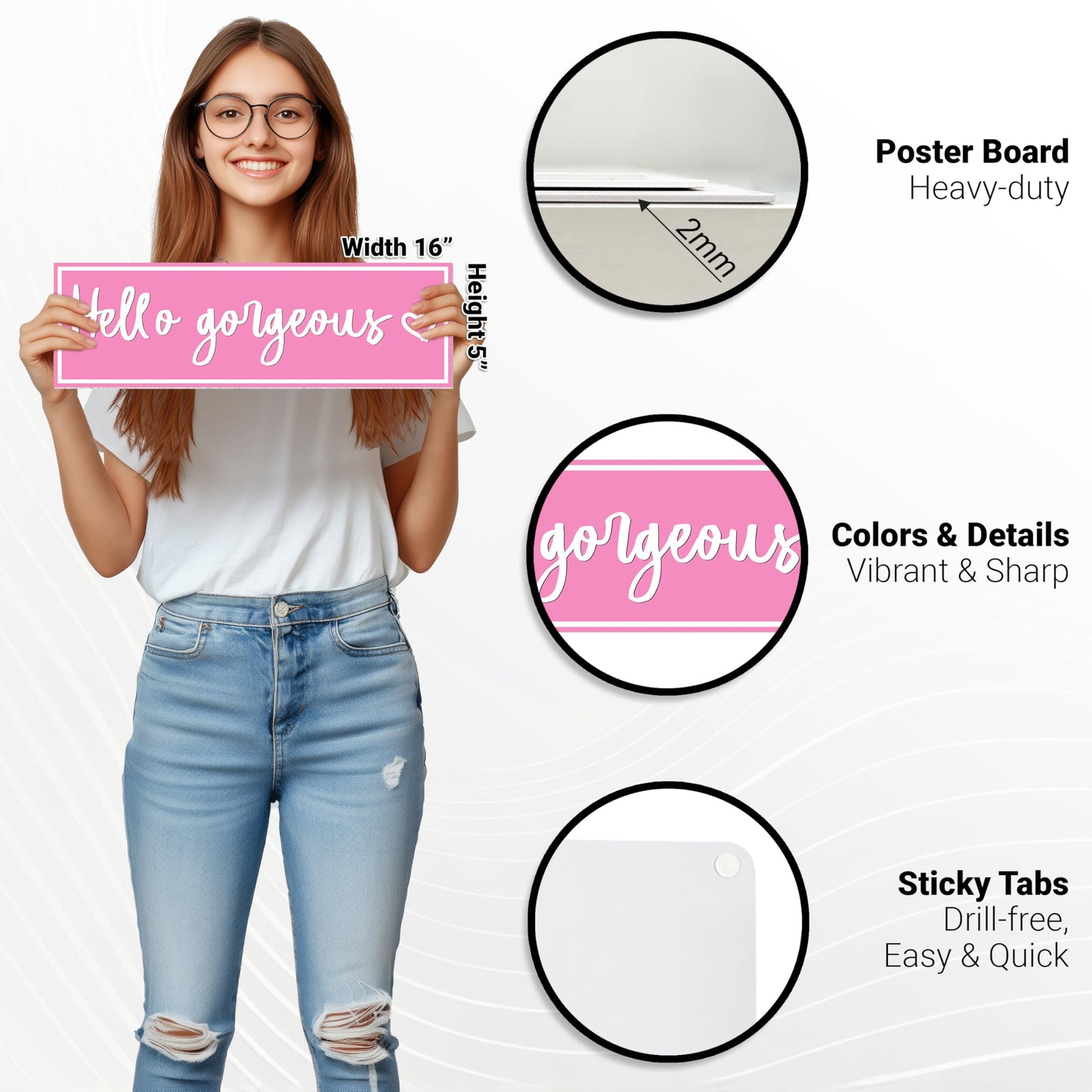 HK Studio Room Decor for Teen Girls - Hello Gorgeous Pink Room Decor