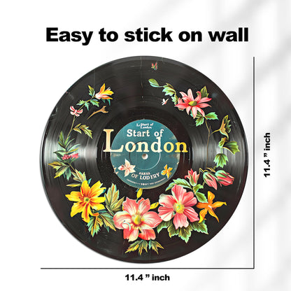 HK Studio Hippie Decor, Posters for Room Aesthetic - Botanical Wall Art, Record Decor, 4 Pcs 12"