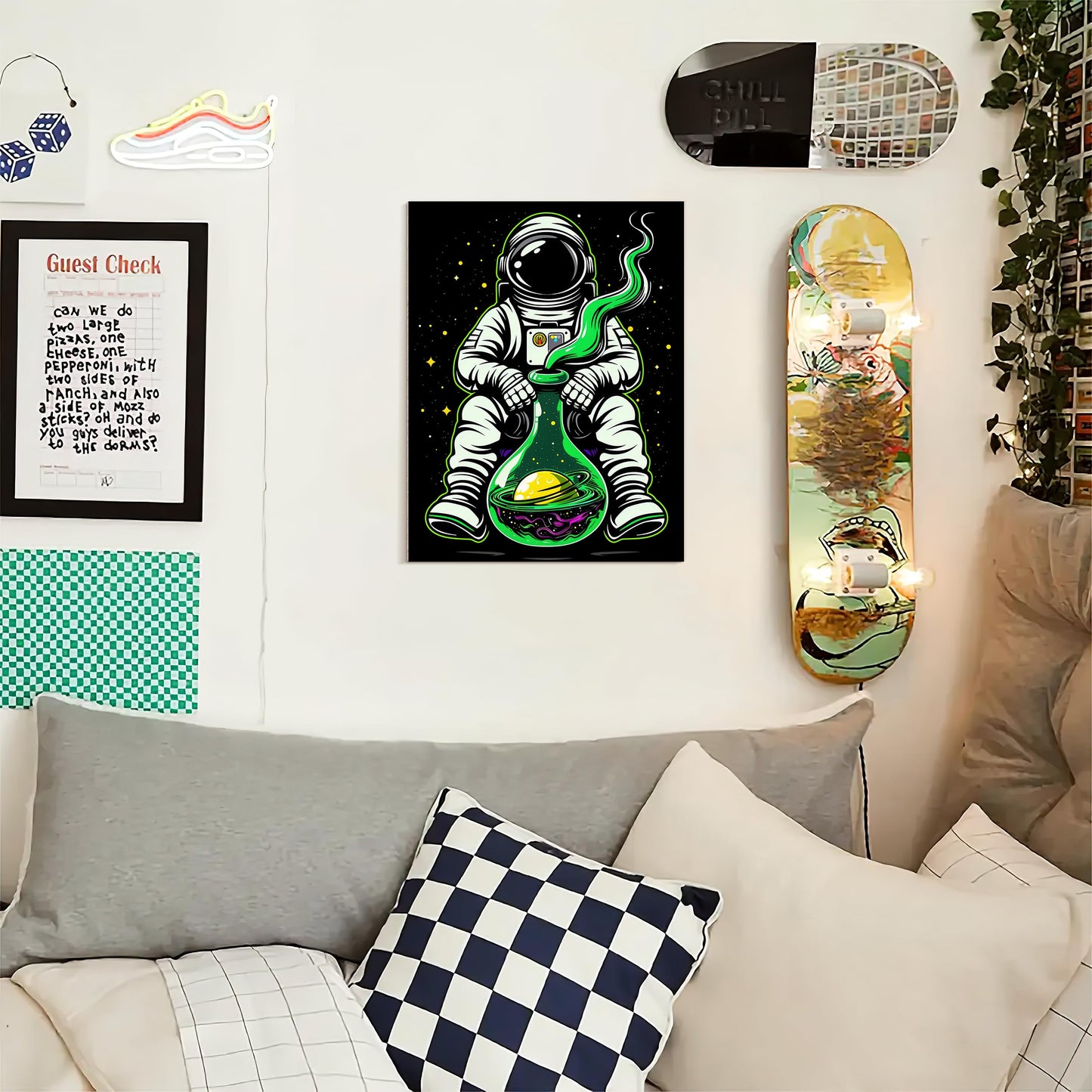 HK Studio Space Decor Astronaut Posters - Hippie Space Decorations, Space Themed Bedroom Decor