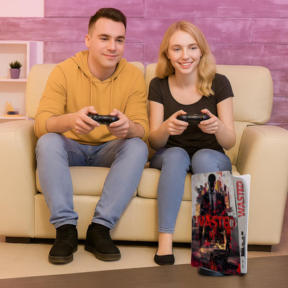 Skin Sticker for Game Console 5 Cover - Gangster, Compatible with Both Disc Edition & Digital Edition (not Slim Ver) - 2 Controller Skins & Console Skin - No Bubble, Removable