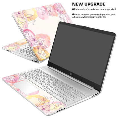 Laptop Skin Decal HP 15.6" - Botanical, Laptop Cover Sticker, No Cutting Required, No Bubble, Waterproof, Scratch Resistant - Including Wide Screen and Wrist Pad