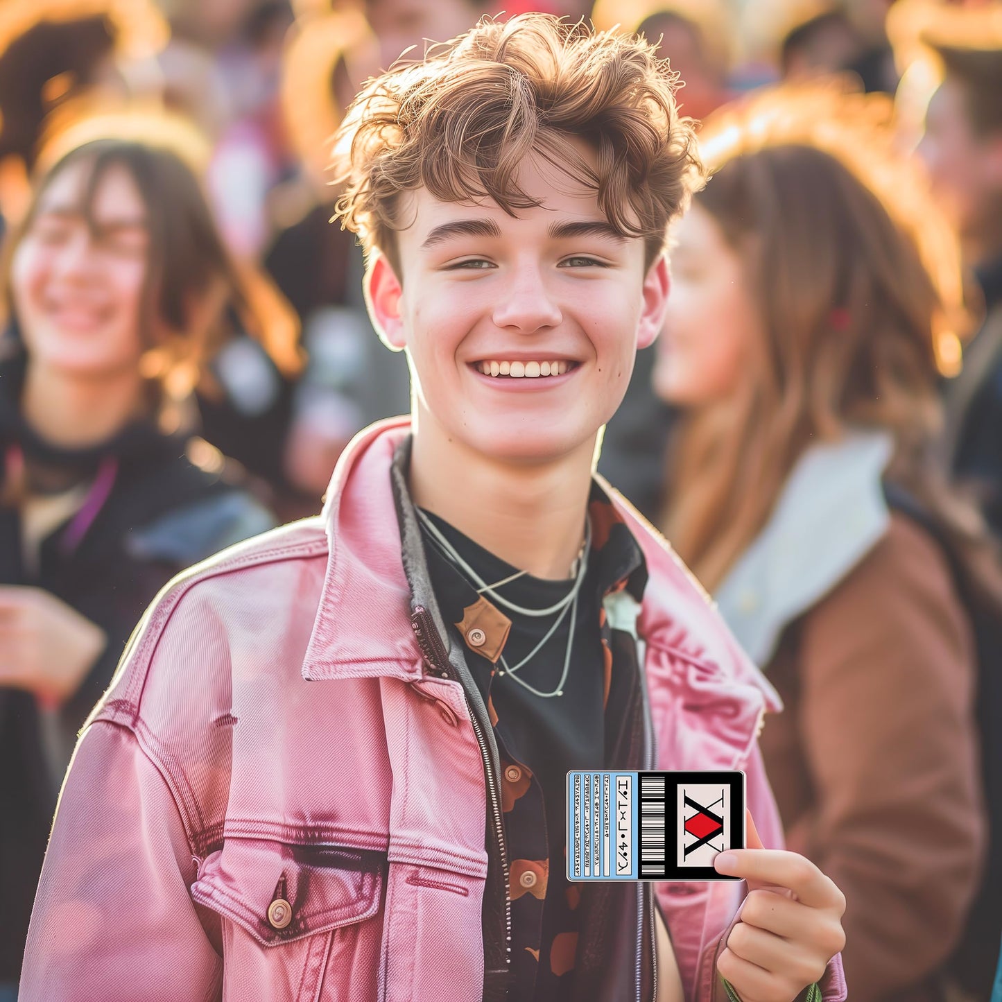 Credit Card Skin, Anime Hunter, 4 Pcs in 1 - Debit Card Skin, Bank, EBT, Metro, Key Card - Removable, Credit Card Sticker