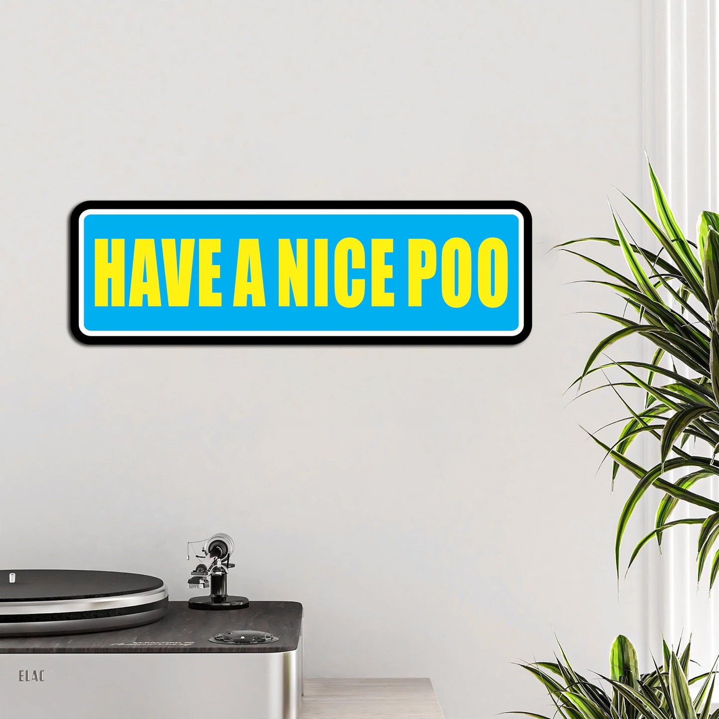 HK Studio Funny Bathroom Sign Toilet Decor 5" x 16" - Have A Nice Po Funny Street Sign for Restroom, Bathroom, Toilet