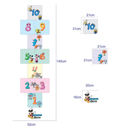 Classroom Decor Sensory Path Decals for Floor & Wall - Funny Number Hopscotch Floor Stickers for Boosting Gross Motor Skills