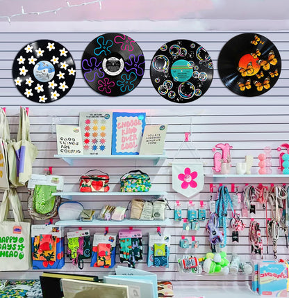 HK Studio Hippie Decor, Posters for Room Aesthetic - Record Decor, Music Themed Party Decorations, 4 Pcs 12"