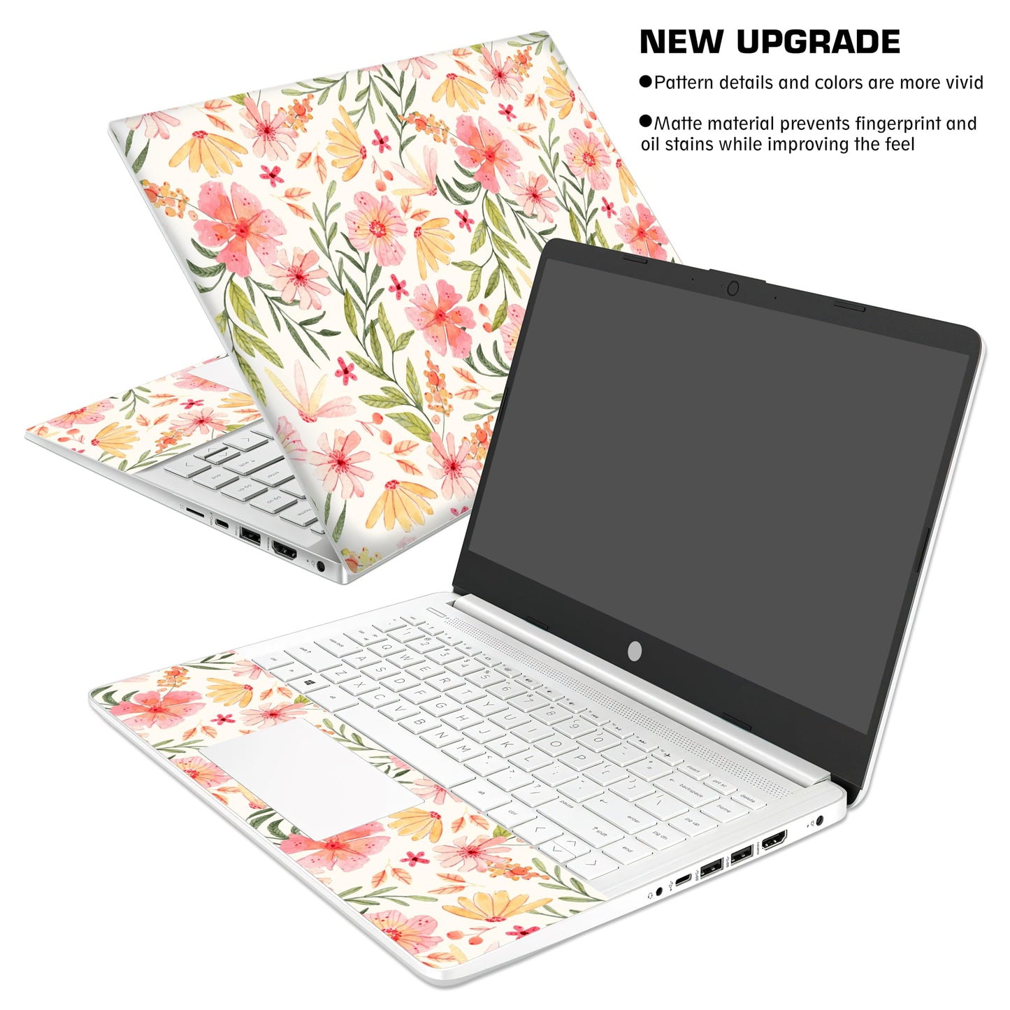 Laptop Skin Decal HP 14" - Botanical, Laptop Cover Sticker, No Cutting Required, No Bubble, Waterproof, Scratch Resistant - Including Wide Screen and Wrist Pad