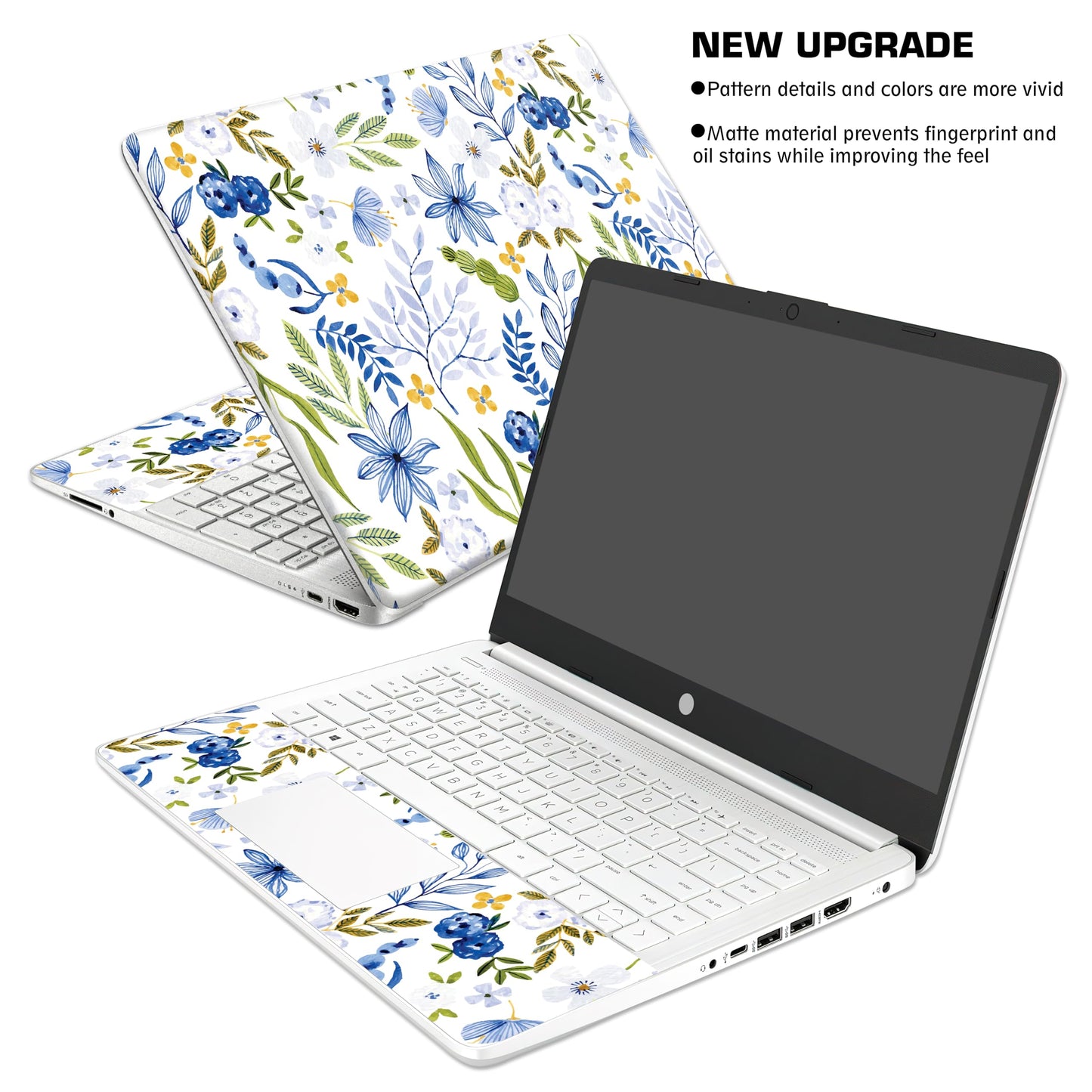Laptop Skin Decal HP 15.6" - Botanical, Laptop Cover Sticker, No Cutting Required, No Bubble, Waterproof, Scratch Resistant - Including Wide Screen and Wrist Pad