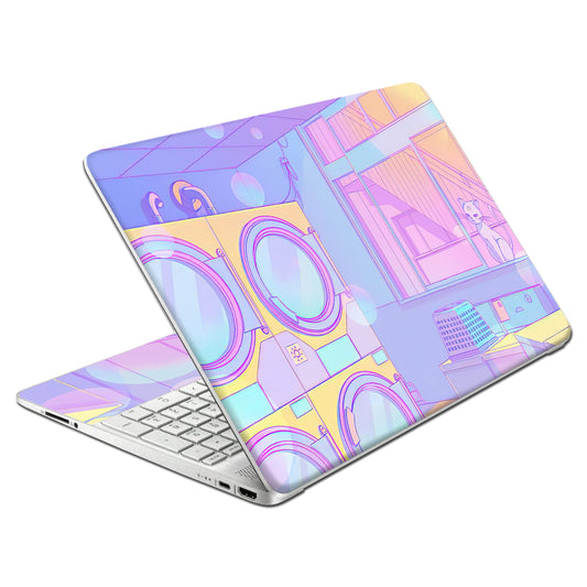 HK Studio Laptop Skin Decal Specific Fit for HP 15.6" with No Cutting Required, No Bubble, Waterproof, Scratch Resistant, Kawaii Scene Design - Including Wide Screen and Full Wrist Pad Skin