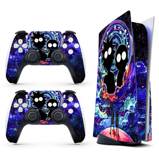 Skin Sticker for Game Console 5 Cover - Magic Portal, Compatible with Both Disc Edition & Digital Edition (not Slim Ver) - 2 Controller Skins & Console Skin - No Bubble, Full Protection, Removable