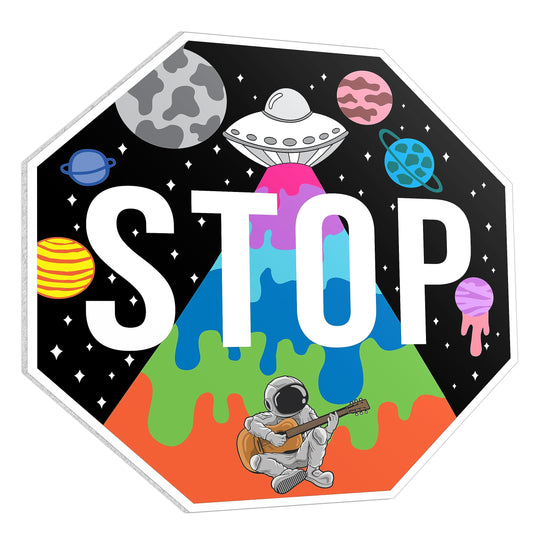 Funny Street Sign - Alien Stop Sign Space Decor