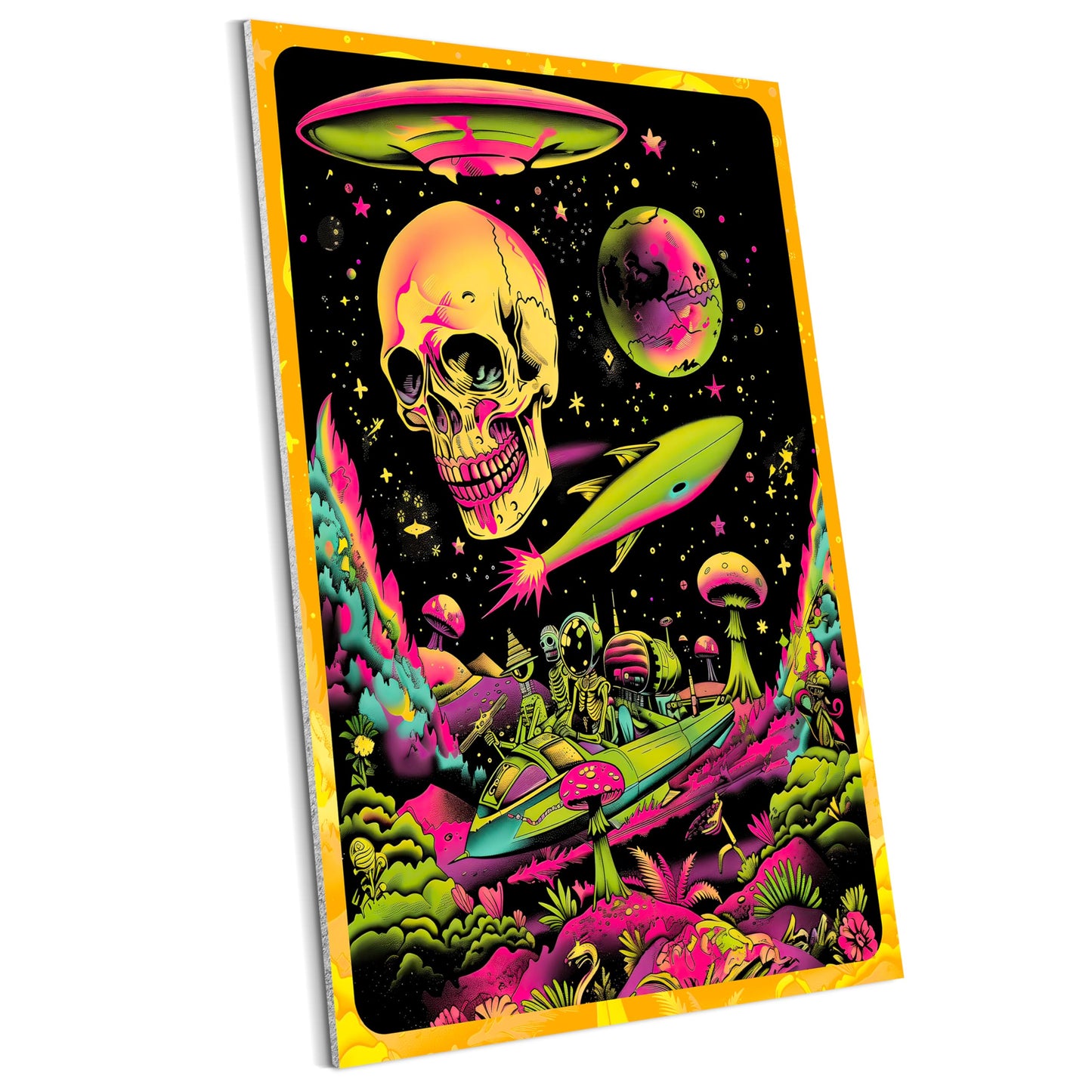 HK Studio Hippie Room Decor Posters - Alien, Mushroom, Skull Hippie Decor, Hippie Wall Decor