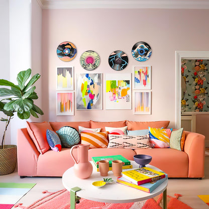 HK Studio Hippie Decor, Posters for Room Aesthetic, Supernatural - Record Decor, Music Themed Party Decorations, 4 Pcs 12"