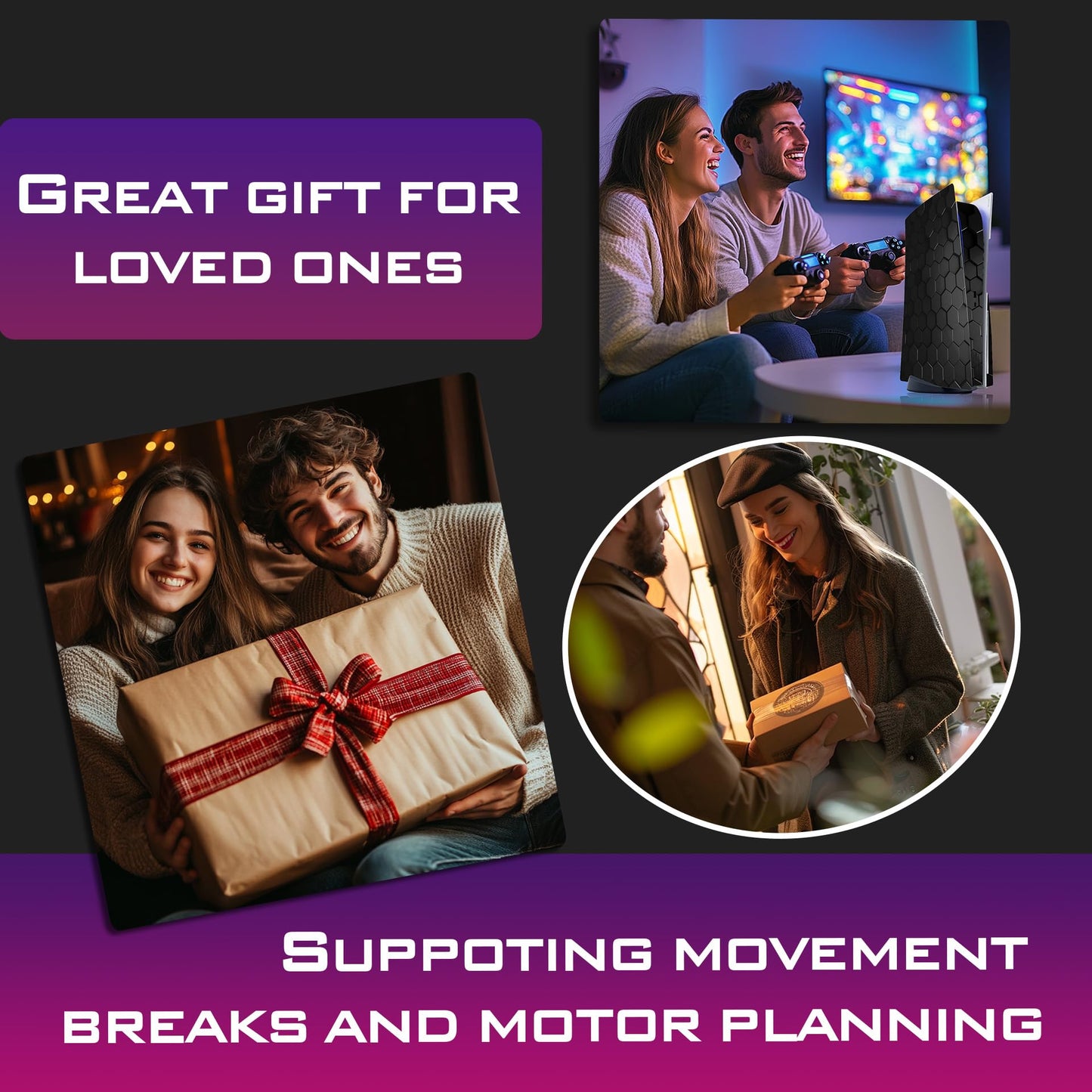 Skin Sticker for Game Console 5 Cover - Hexagon, Compatible with Both Disc Edition & Digital Edition (not Slim Ver) - 2 Controller Skins & Console Skin - No Bubble, Full Protection, Removable