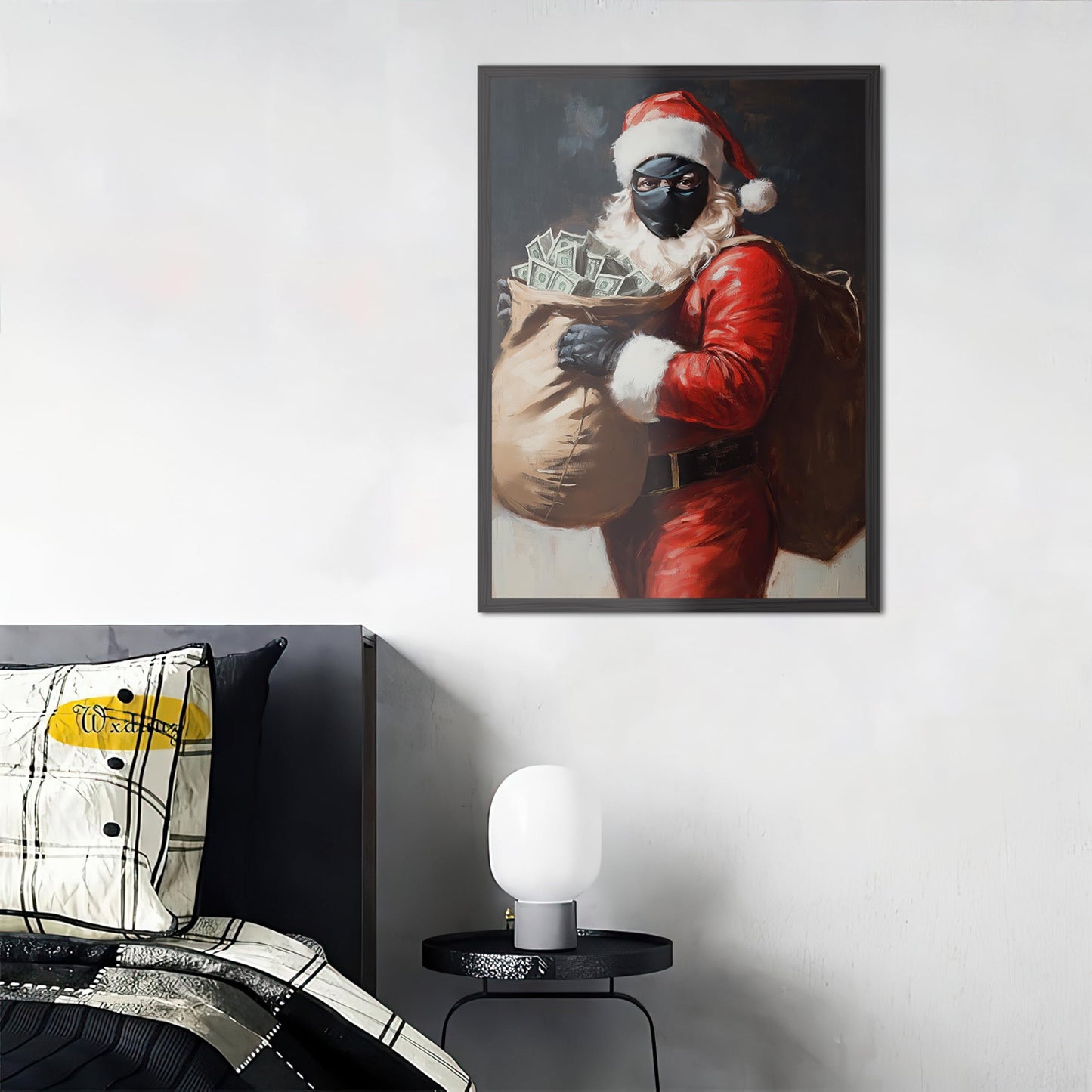 HK Studio Christmas Prints, Christmas Art, Funny Santa Thief - Funny Posters, Christmas Posters