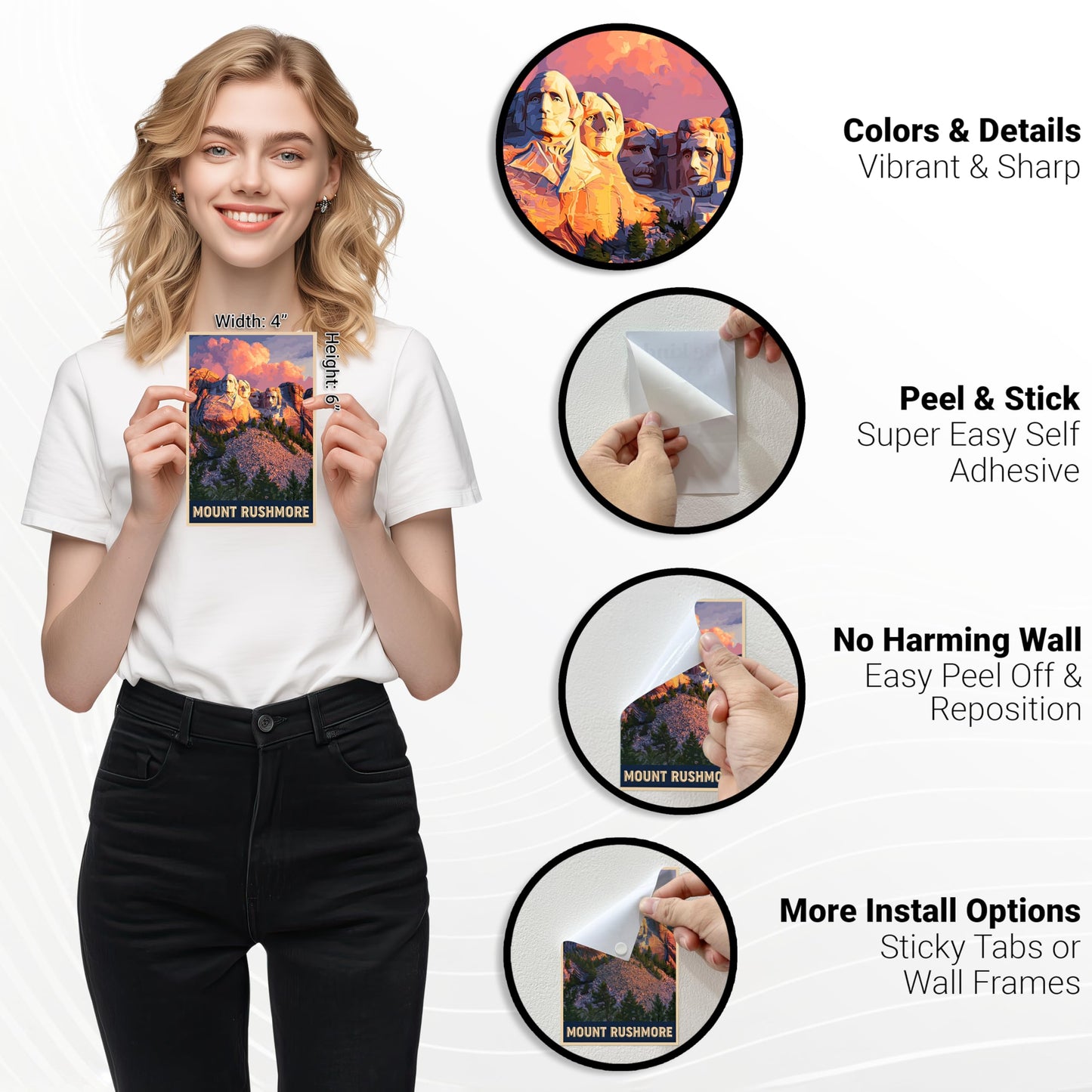 HK Studio Vintage National Park Posters - Vintage Travel Postcards, Unframed 48 Pcs 4" x 6"