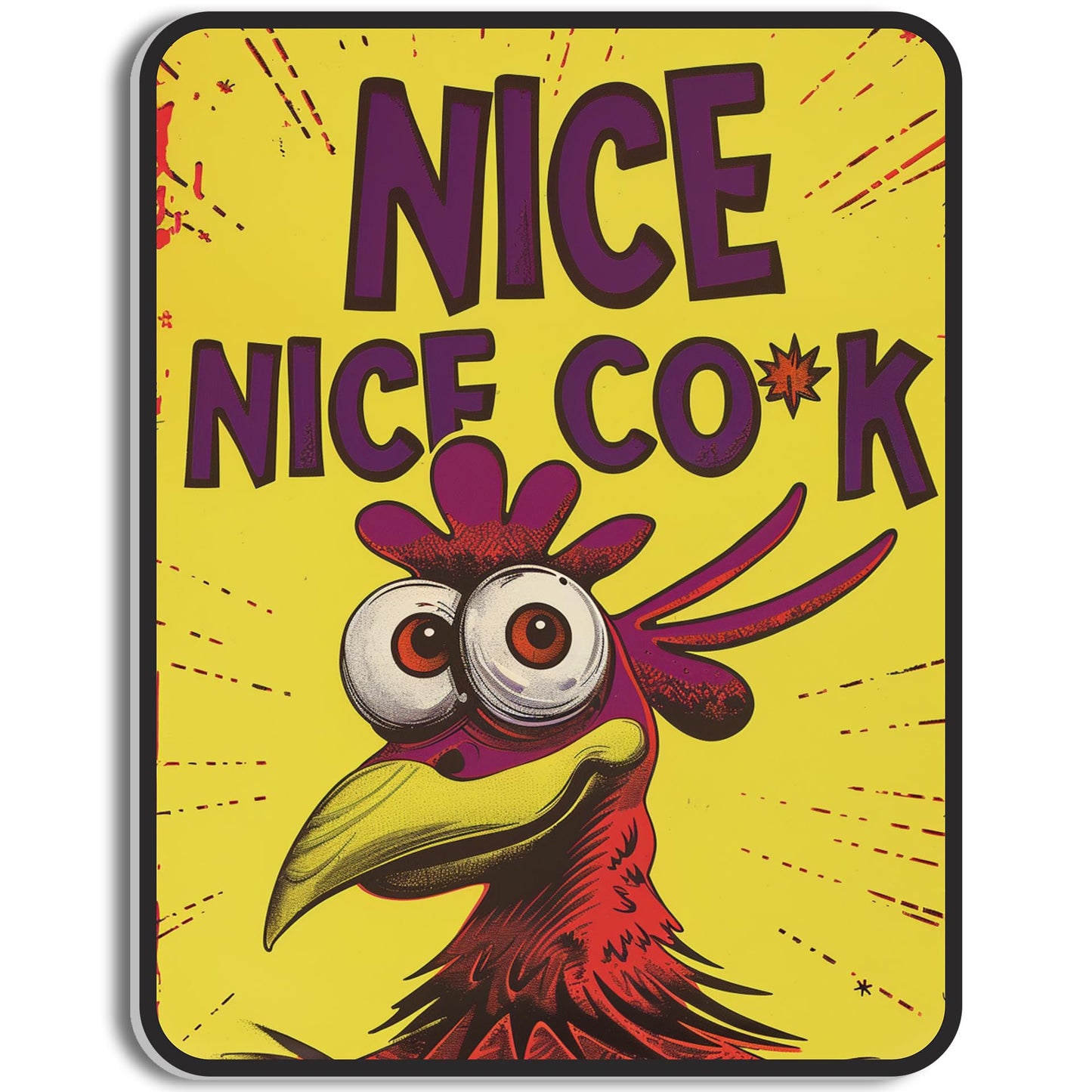 HK Studio Funny Man Cave Decor Posters 13" x 17" - Nice Cock Poster for Bar, Pub, Kitchen, Apartment - Wall Posters Room Decor for Men