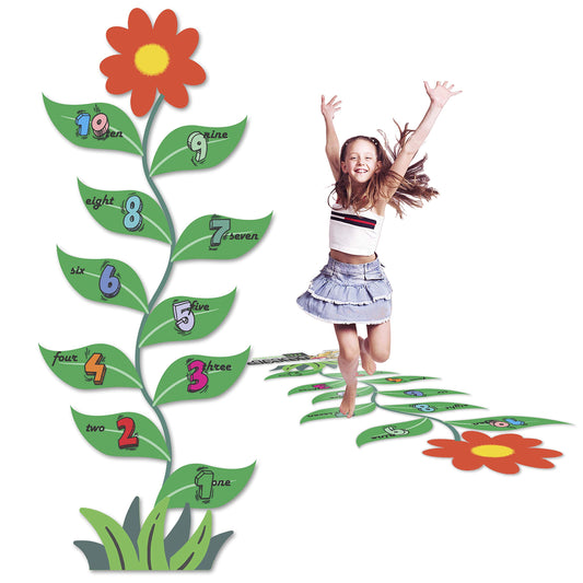 Classroom Decor Sensory Path Decals for Floor & Wall - Number Flower Hopscotch Floor Stickers for Boosting Gross Motor Skills