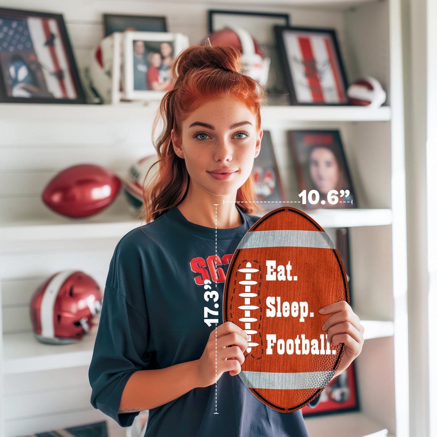 HK Studio American Football Decor Aesthetic Posters - Eat Sleep Football Posters for Boys Room, Dorm, Living Room - Sport Room Decor Aesthetic