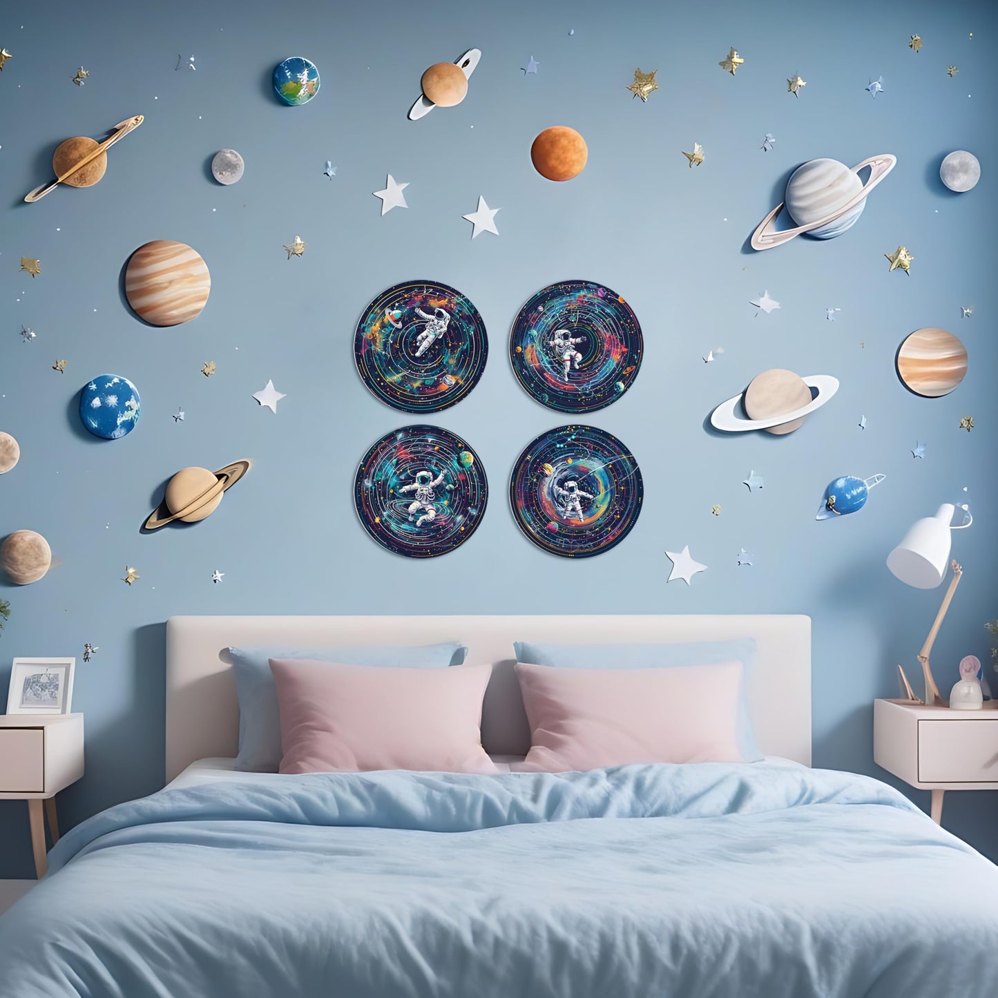 HK Studio Space Decor Astronaut Posters - Hippie Space Decorations, Space Themed Bedroom Decor