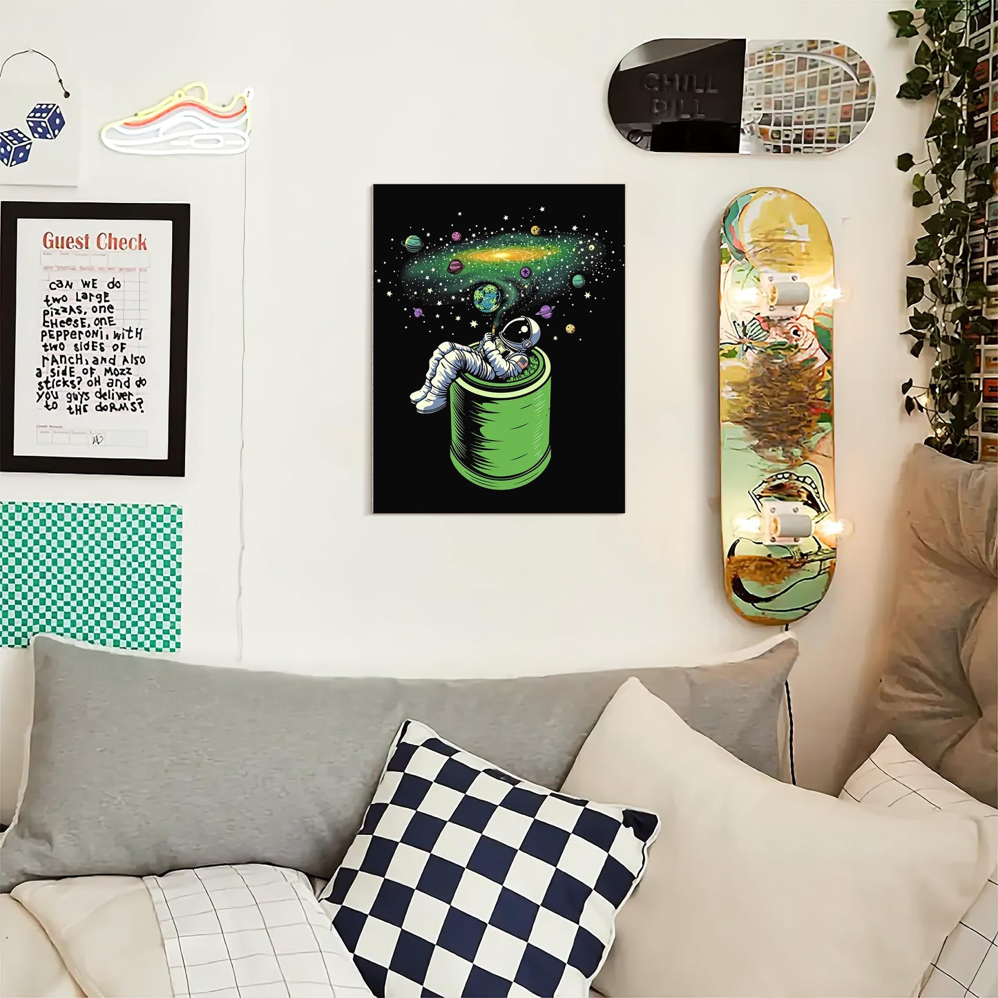 HK Studio Space Decor Astronaut Posters - Hippie Space Decorations, Space Themed Bedroom Decor