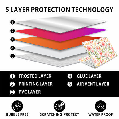 Laptop Skin Decal HP 14" - Botanical, Laptop Cover Sticker, No Cutting Required, No Bubble, Waterproof, Scratch Resistant - Including Wide Screen and Wrist Pad