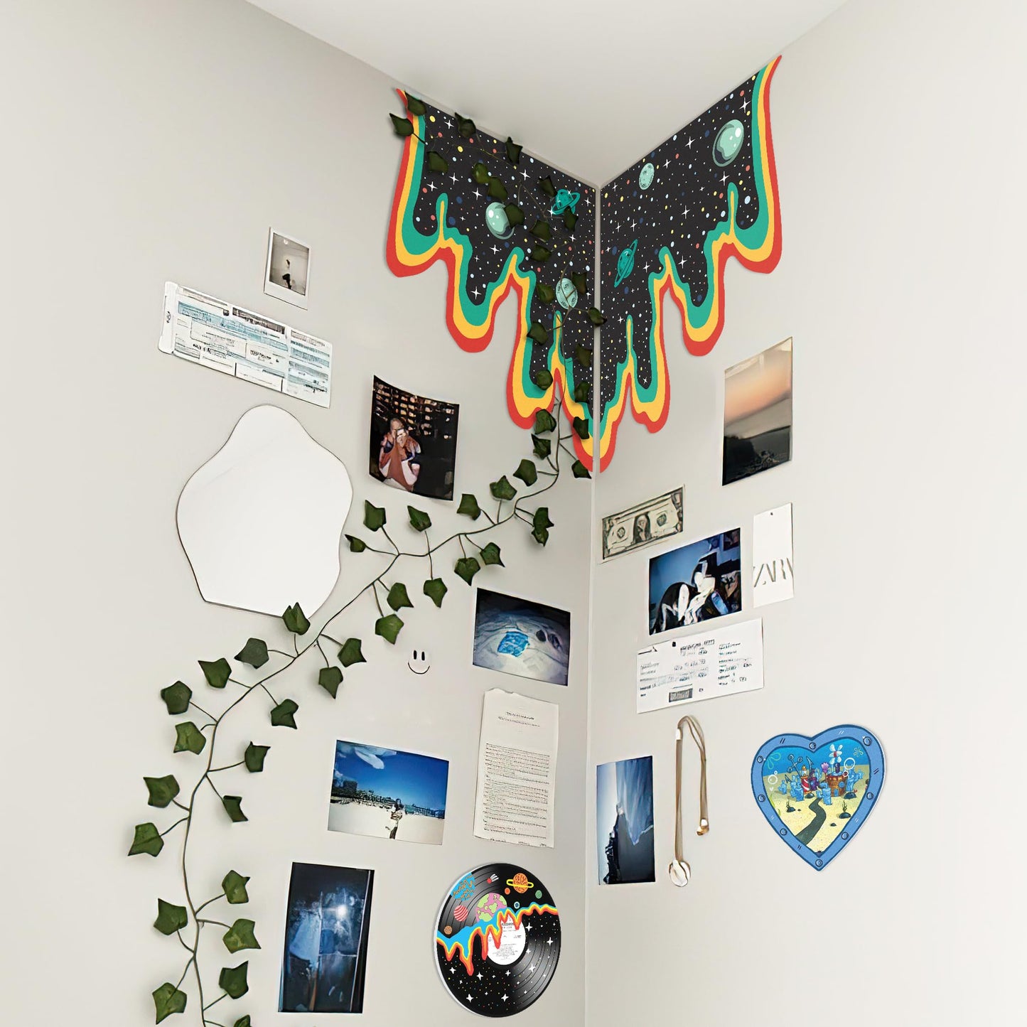 HK Studio Space Decor Wall Stickers - Hippie Space Decorations, Space Themed Bedroom Decor