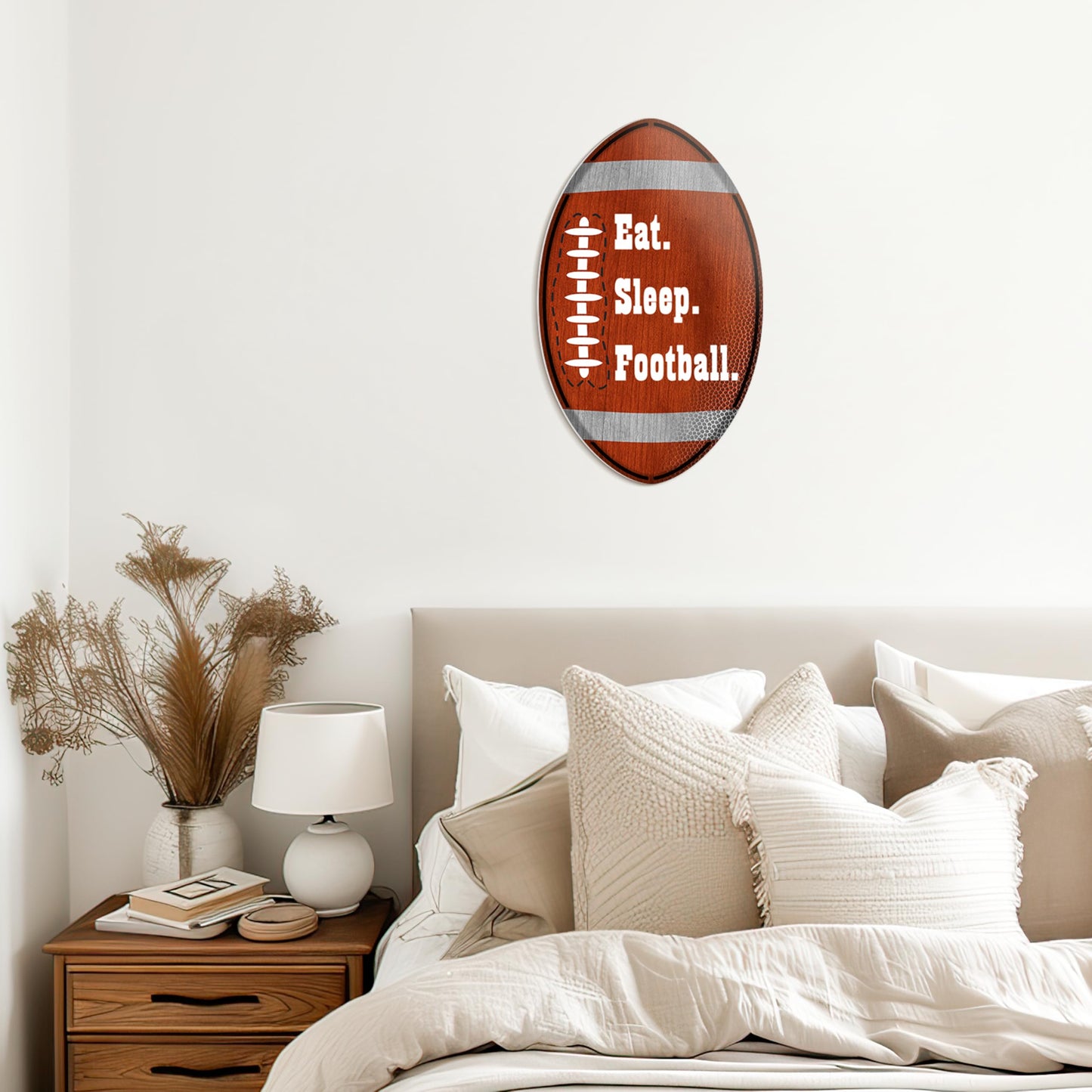 HK Studio American Football Decor Aesthetic Posters - Eat Sleep Football Posters for Boys Room, Dorm, Living Room - Sport Room Decor Aesthetic