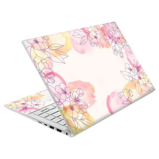 Laptop Skin Decal HP 14" - Botanical, Laptop Cover Sticker, No Cutting Required, No Bubble, Waterproof, Scratch Resistant - Including Wide Screen and Wrist Pad