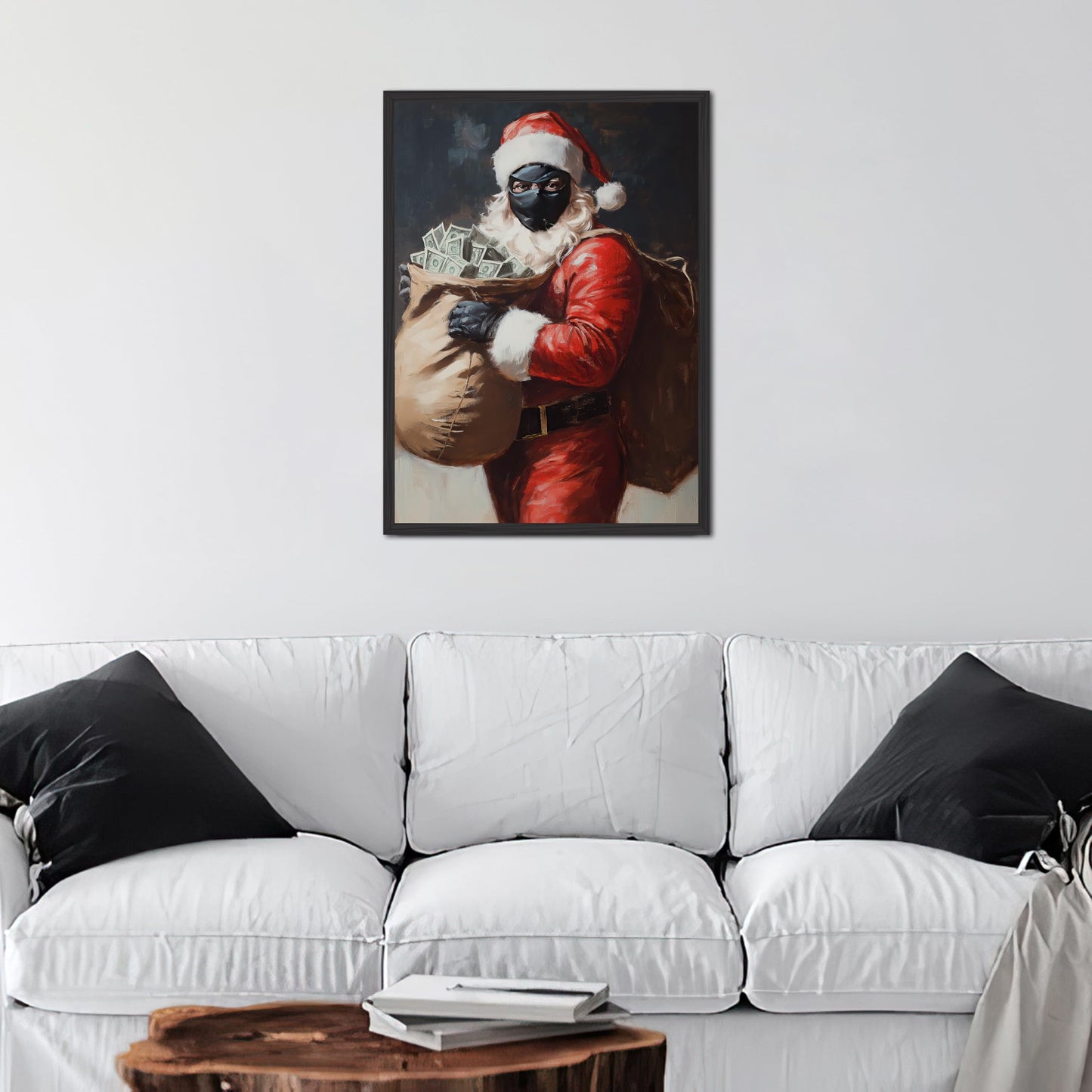 HK Studio Christmas Prints, Christmas Art, Funny Santa Thief - Funny Posters, Christmas Posters