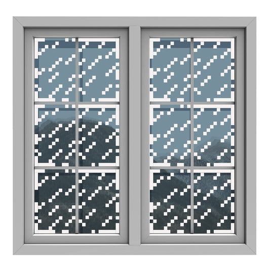 HK Studio Pixel Rainy Window Sticker Aesthetic - Pixel Art for Dorm, Game Room Decor 11" x 13" Pack 6