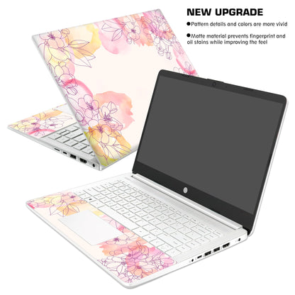 Laptop Skin Decal HP 14" - Botanical, Laptop Cover Sticker, No Cutting Required, No Bubble, Waterproof, Scratch Resistant - Including Wide Screen and Wrist Pad