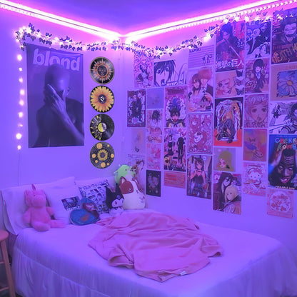 HK Studio Hippie Decor, Posters for Room Aesthetic, Sunflower - Record Decor, Music Themed Party Decorations, 4 Pcs 12"