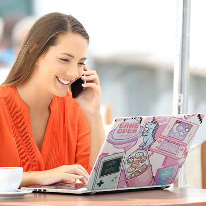 Laptop Skin Decal HP 14" - Kawaii Pixel Laptop Cover Sticker No Cutting Required, No Bubble, Waterproof, Scratch Resistant - Including Wide Screen and Wrist Pad