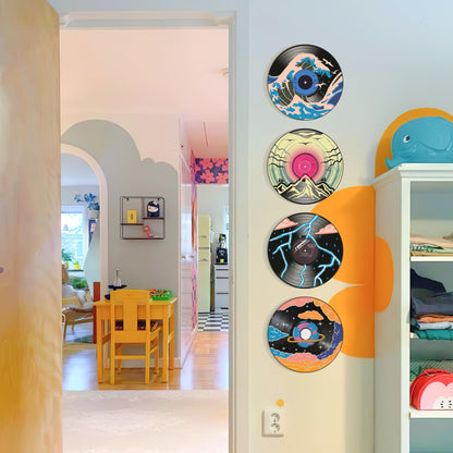 HK Studio Hippie Decor, Posters for Room Aesthetic, Supernatural - Record Decor, Music Themed Party Decorations, 4 Pcs 12"