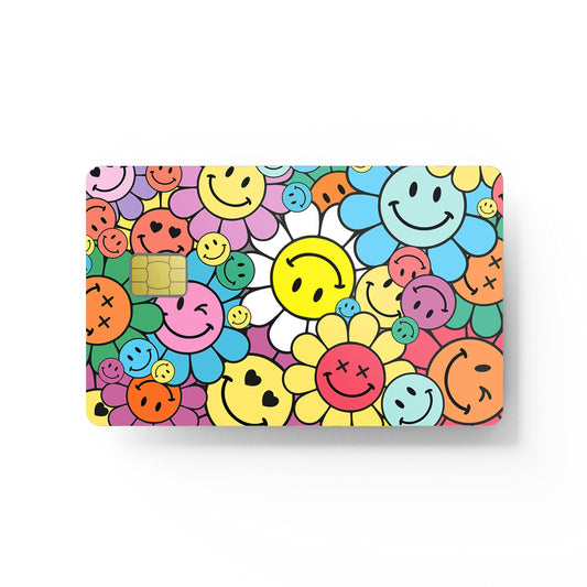 HK Studio Card Skin Sticker Flowers Bomb for Transportation, EBT, Credit, Debit Card Skin - Protecting and Personalizing Bank Card - No Bubble, Slim, Waterproof, Digital-Printed