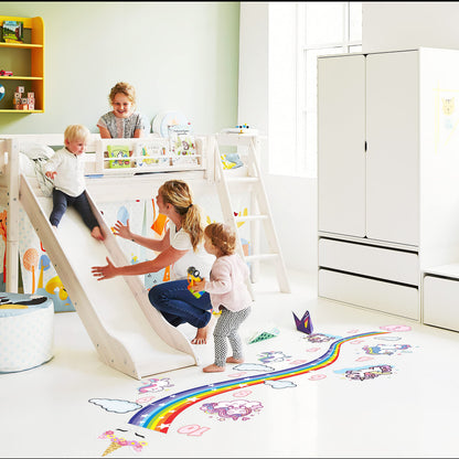 Classroom Decor Sensory Path Decals for Floor & Wall - Rainbow Shape Walk Path Hopscotch Floor Stickers for Boosting Gross Motor Skills
