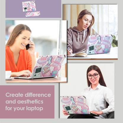 Laptop Skin Decal HP 15.6" - Kawaii Pixel Laptop Cover Sticker No Cutting Required, No Bubble, Waterproof, Scratch Resistant - Including Wide Screen and Wrist Pad