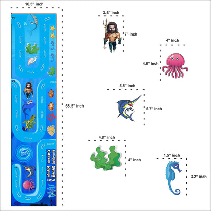 Classroom Decor Sensory Path Decals for Floor & Wall - Balance Walk, Ocean Shape Walk Path Hopscotch Floor Stickers for Boosting Gross Motor Skills