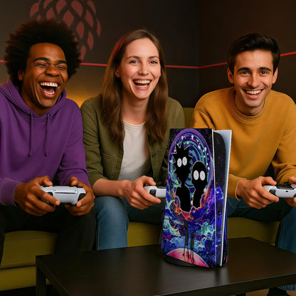 Skin Sticker for Game Console 5 Cover - Magic Portal, Compatible with Both Disc Edition & Digital Edition (not Slim Ver) - 2 Controller Skins & Console Skin - No Bubble, Full Protection, Removable