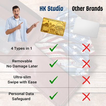 Credit Card Skin, White House & Empire State, 4 Pcs in 1 - Debit Card Skin, Bank, EBT, Metro, Key Card - Removable, Credit Card Sticker