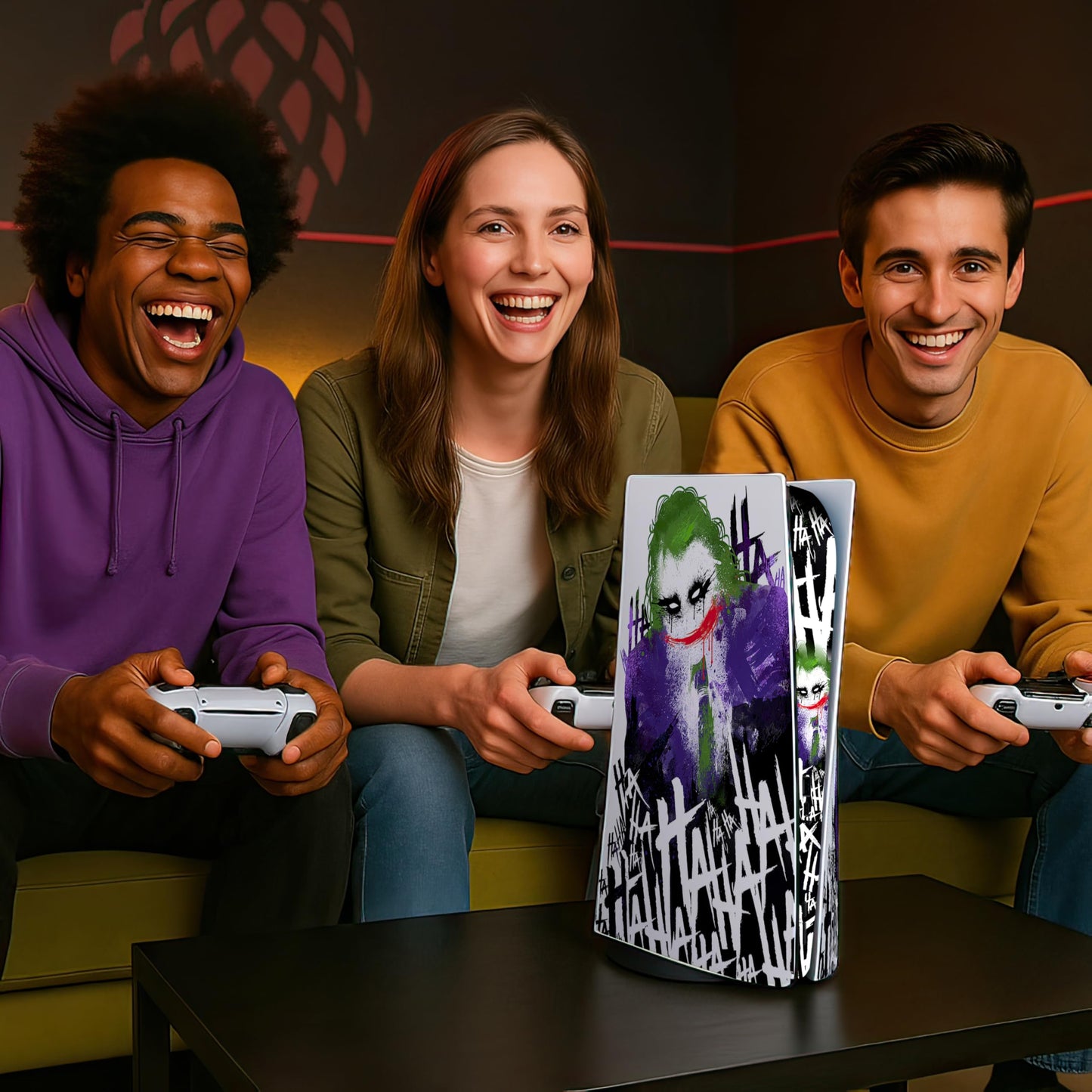 Skin Sticker for Game Console 5 Cover - Clown Art, Compatible with Both Disc Edition & Digital Edition (not Slim Ver) - 2 Controller Skins & Console Skin - No Bubble, Full Protection, Removable