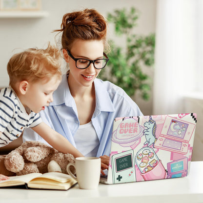 Laptop Skin Decal HP 14" - Kawaii Pixel Laptop Cover Sticker No Cutting Required, No Bubble, Waterproof, Scratch Resistant - Including Wide Screen and Wrist Pad