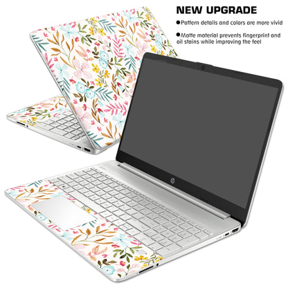 Laptop Skin Decal HP 15.6" - Botanical, Laptop Cover Sticker, No Cutting Required, No Bubble, Waterproof, Scratch Resistant - Including Wide Screen and Wrist Pad
