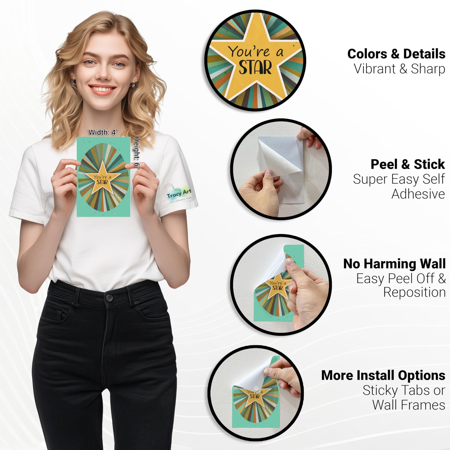 HK Studio Sage Green Mental Health Posters - Therapy Office Decor, Unframed 48 Pcs 4" x 6"